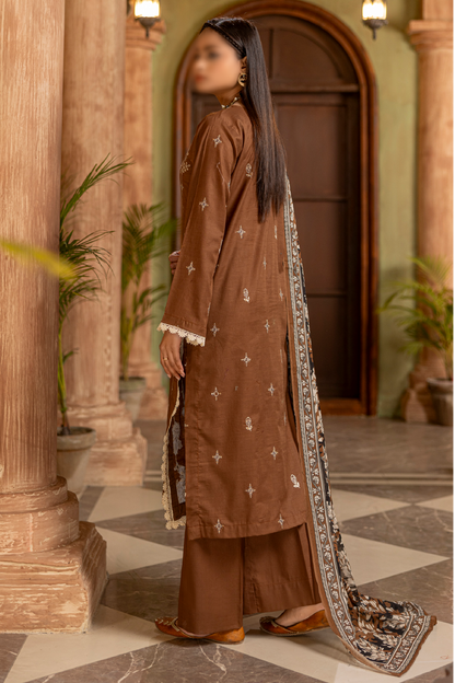 3 Piece - Embroidered Lawn - Tarz 105