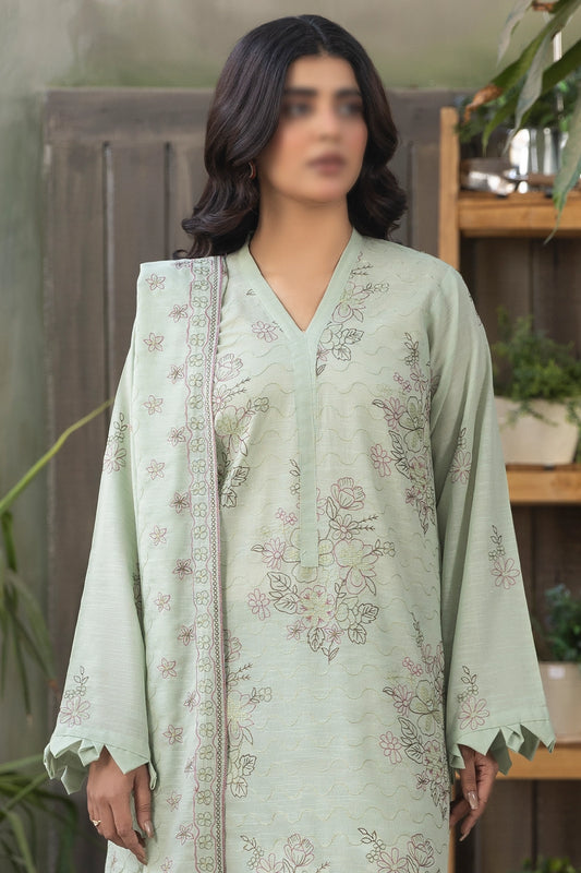 3 Piece - Embroidered Lawn Slub Karandi - Tana Bana 103