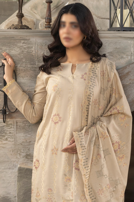 3 Piece - Embroidered Lawn Slub Karandi - Tana Bana 105