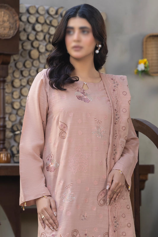 3 Piece - Embroidered Lawn Slub Karandi - Tana Bana 106