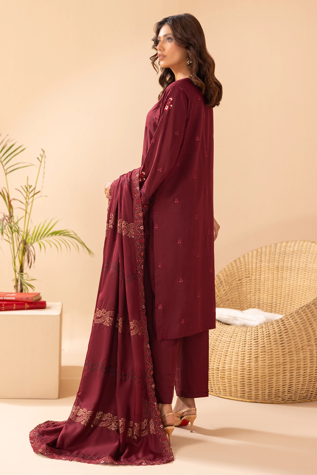 3 Piece - Embroidered Doriya Viscose - Tassur 101
