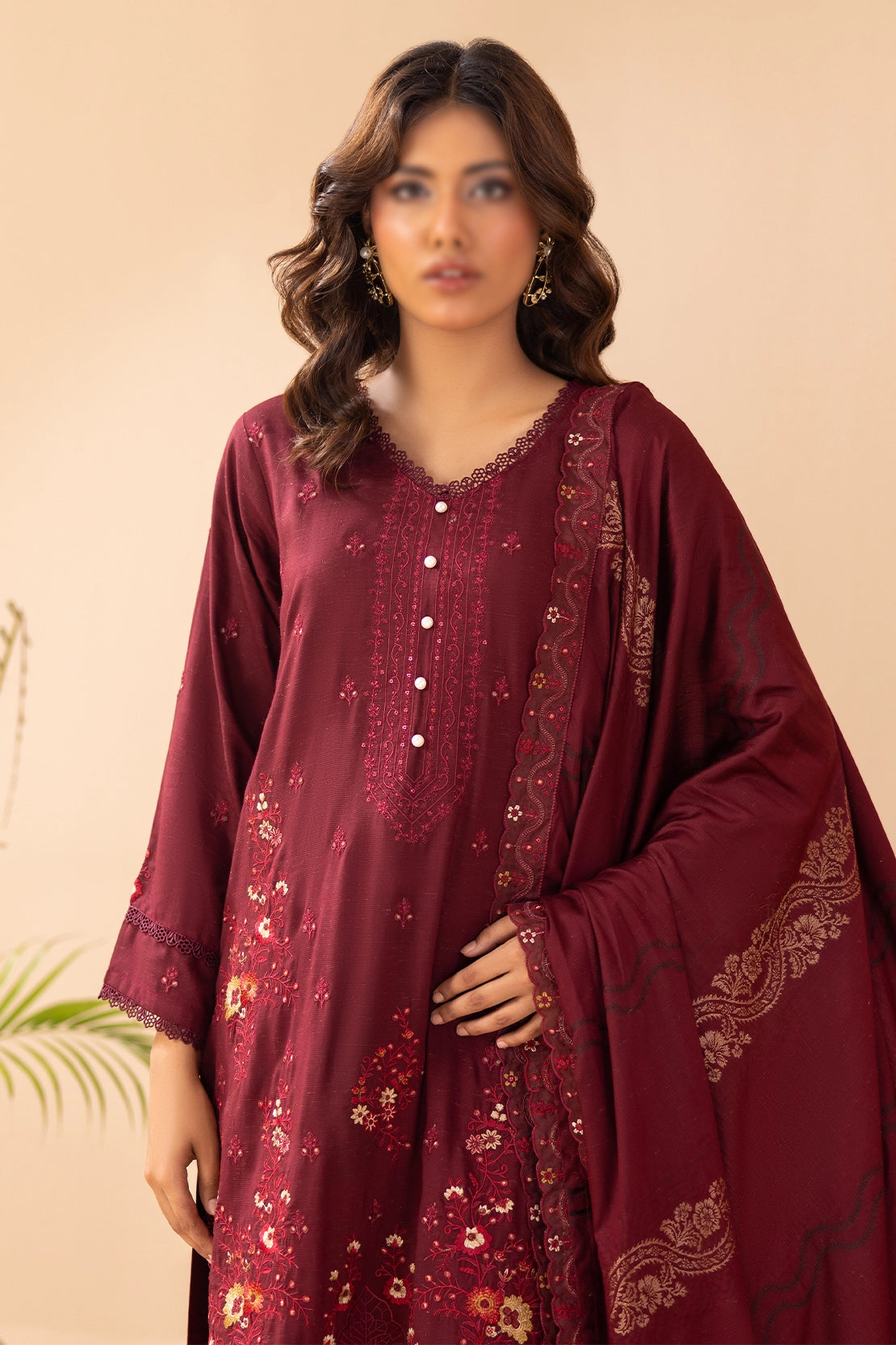 3 Piece - Embroidered Doriya Viscose - Tassur 101