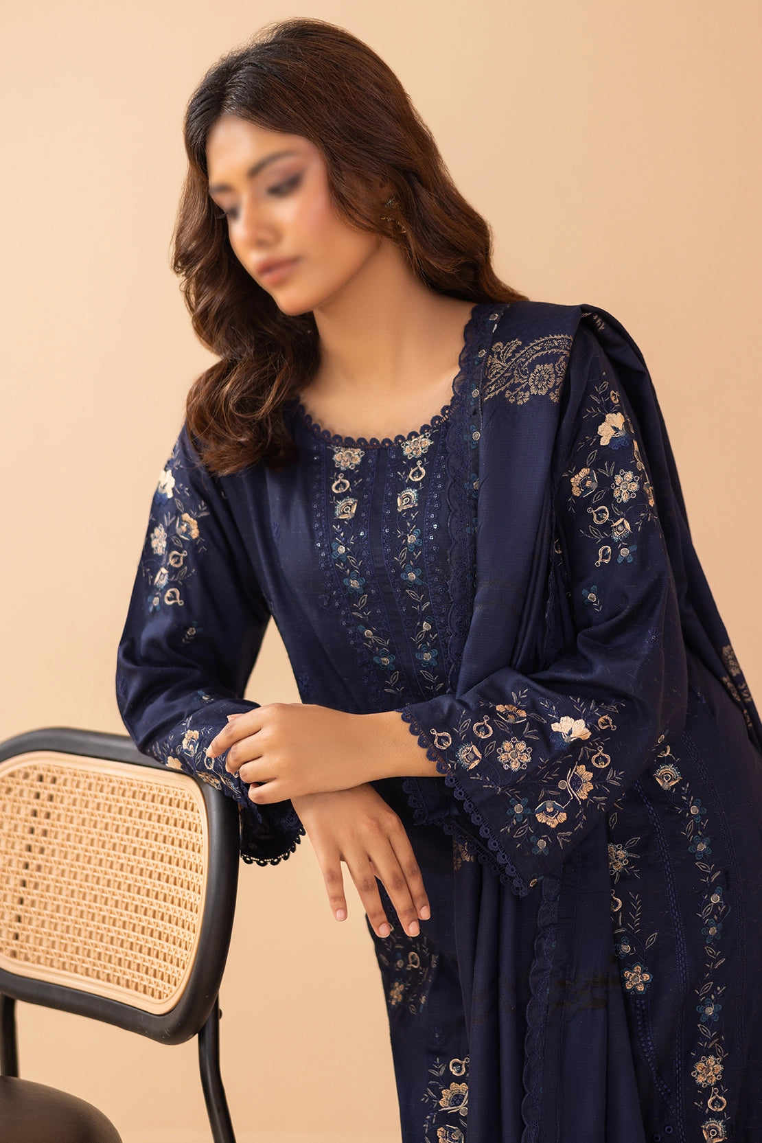 3 Piece - Embroidered Doriya Viscose - Tassur 103