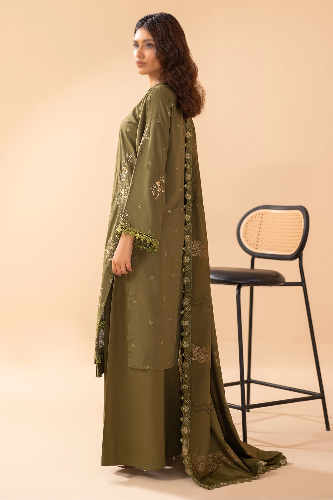 3 Piece - Embroidered Doriya Viscose - Tassur 104