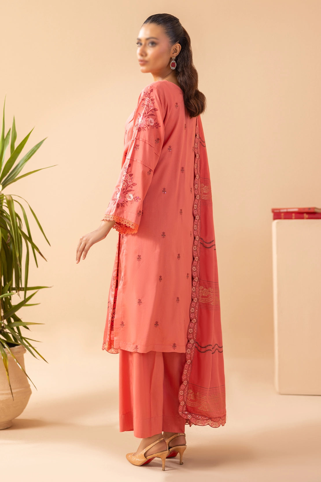 3 Piece - Embroidered Doriya Viscose - Tassur 107
