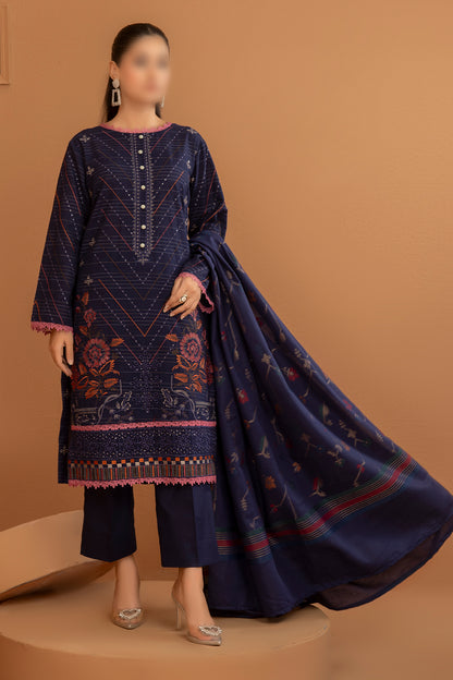 3 Piece - Embroidered Khaddar - Tehzeeb 103