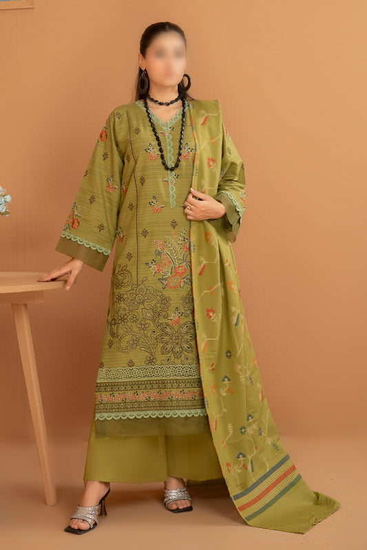 3 Piece - Embroidered Khaddar - Tehzeeb 104