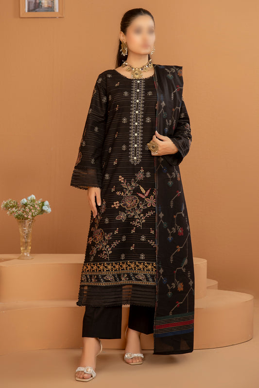 3 Piece - Embroidered Khaddar - Tehzeeb 105