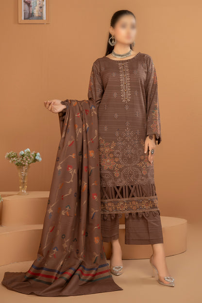 3 Piece - Embroidered Khaddar - Tehzeeb 106