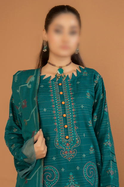 3 Piece - Embroidered Khaddar - Tehzeeb 108