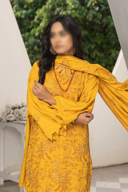 3 Piece - Embroidered Karandi - Virsa 205