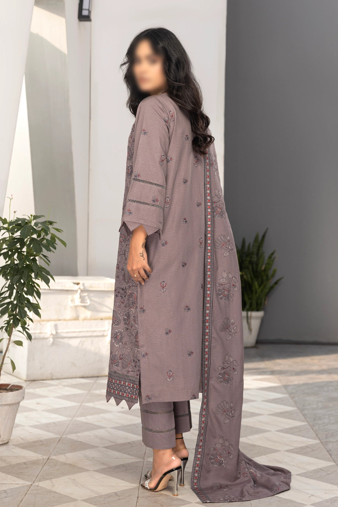 3 Piece - Embroidered Karandi - Virsa 203