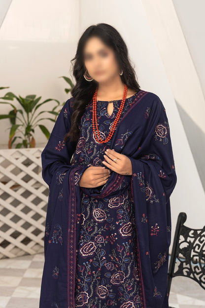 3 Piece - Embroidered Karandi - Virsa 202