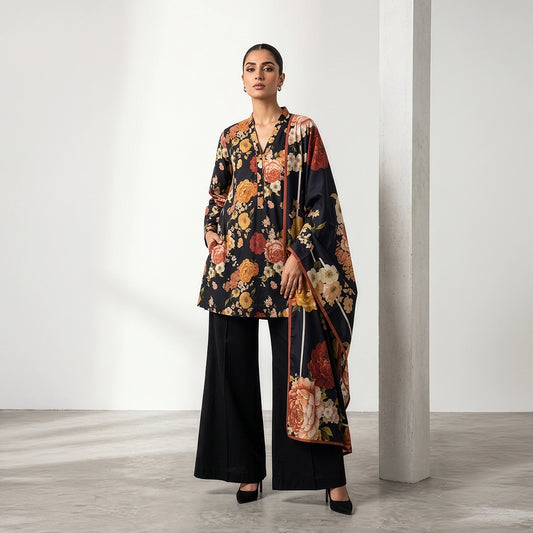 3 Piece - Black Dhanak - D107