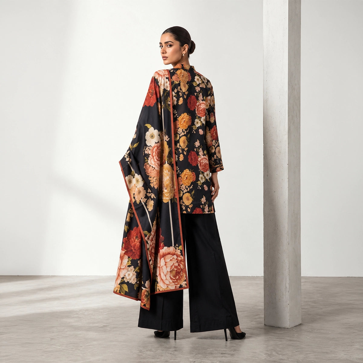 3 Piece - Black Dhanak - D107