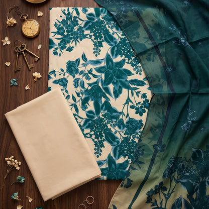 3 Piece - Teal Viscose - D106
