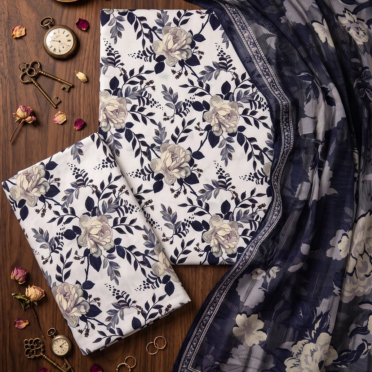3 Piece - White Viscose - D104