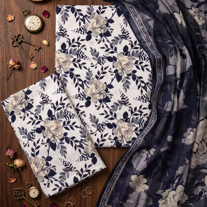 3 Piece - White Viscose - D104