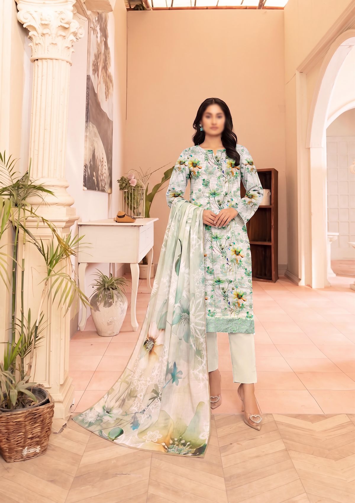 3 Piece - Embroidered Lawn - Fantak V177 - 10