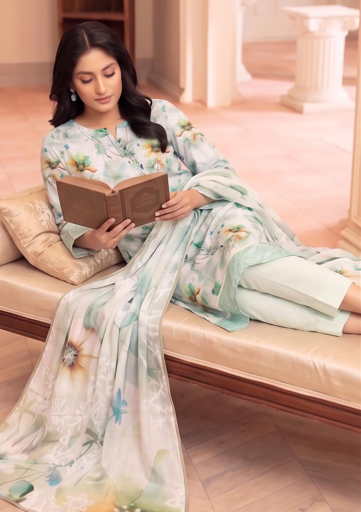 3 Piece - Embroidered Lawn - Fantak V177 - 10